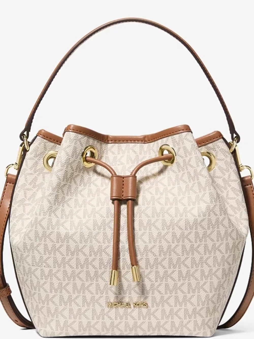 Michael Kors Avery Medium Signature Logo Bucket Messenger Tote Bag